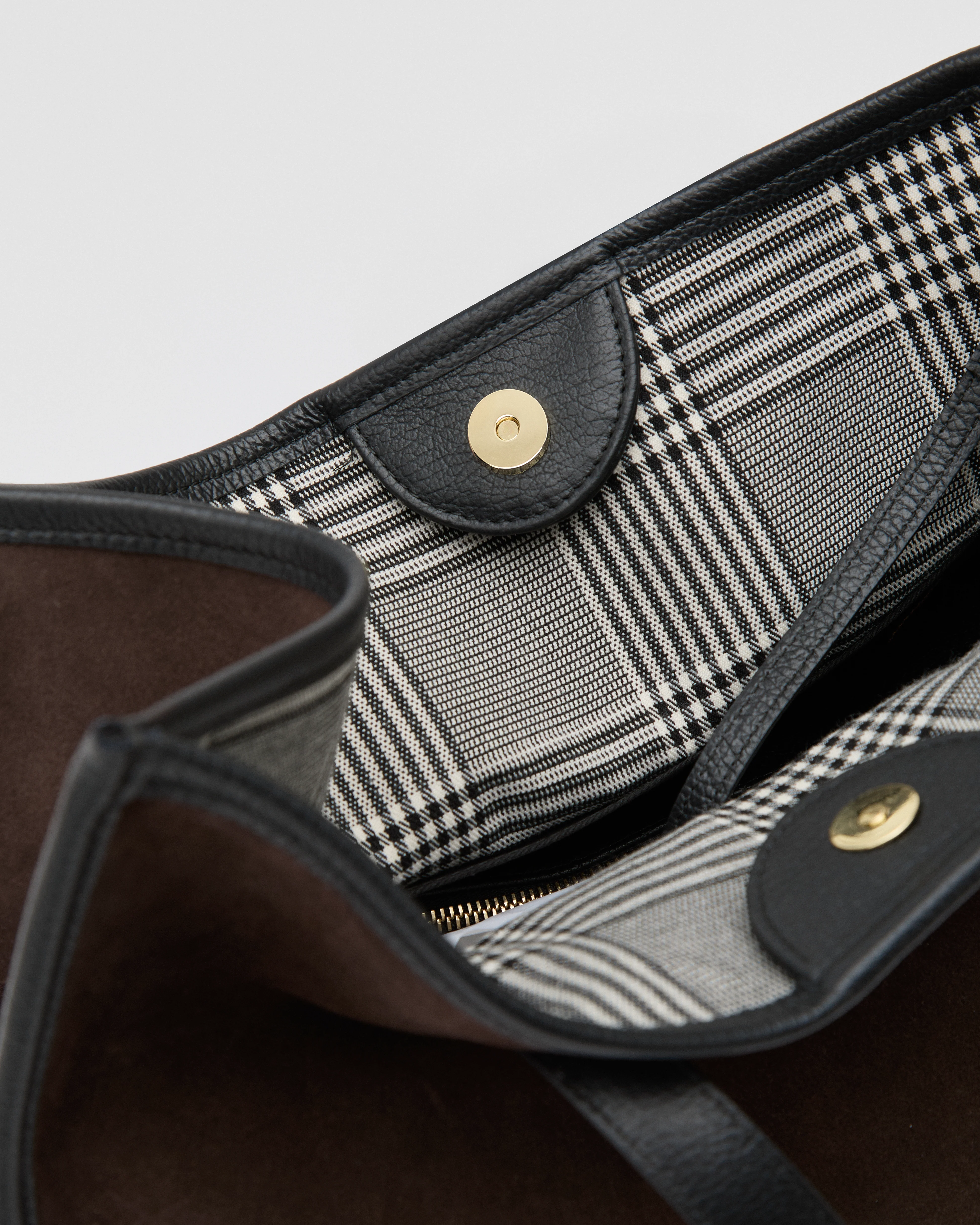 Camille suede brown | Black tartan lining - Image 4