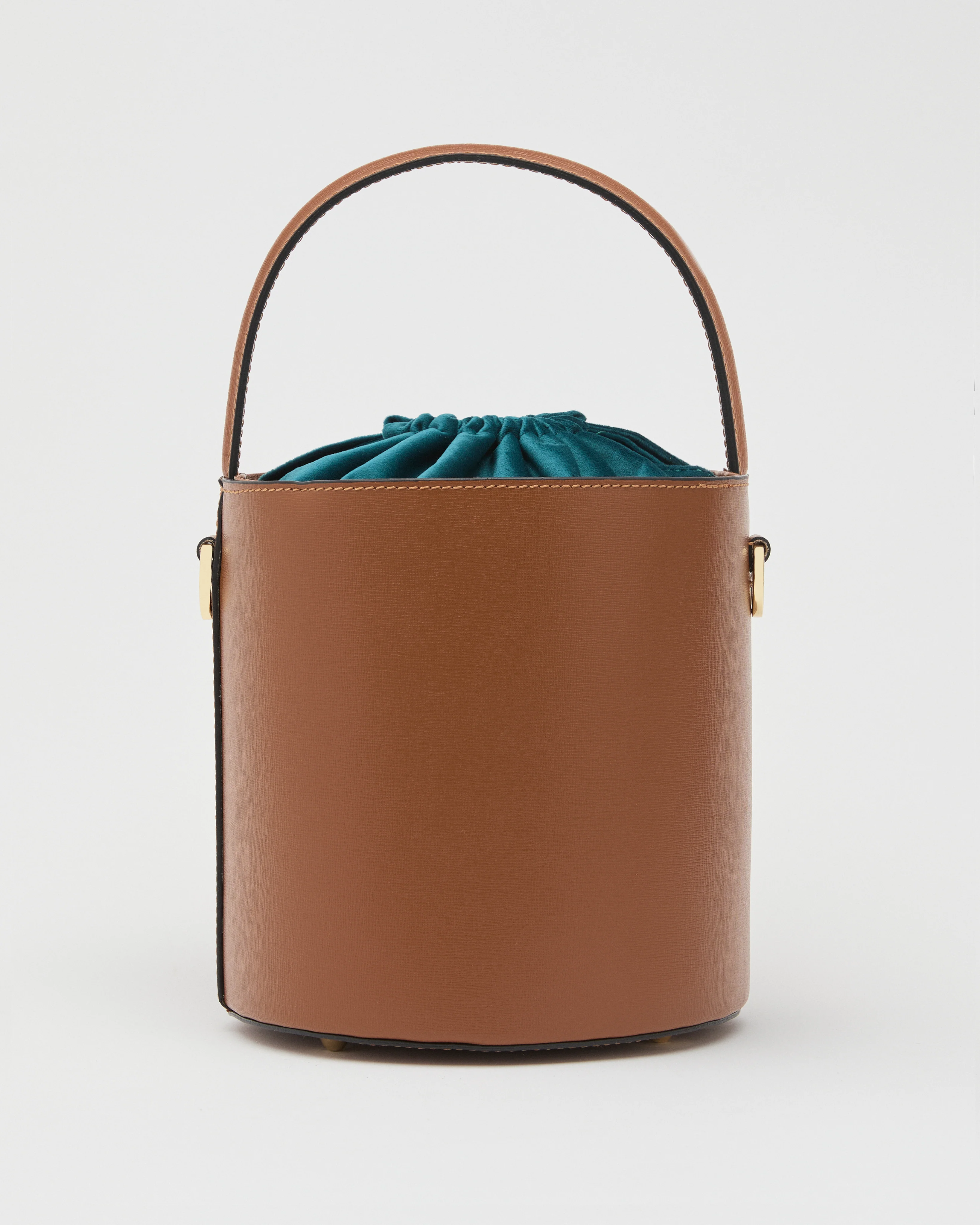 Catherine camel | velvet teal closure