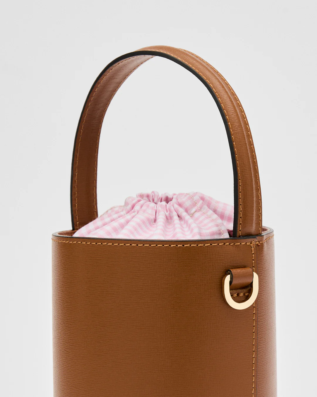 Mini Catherine camel | Vichy pink closure - Image 2