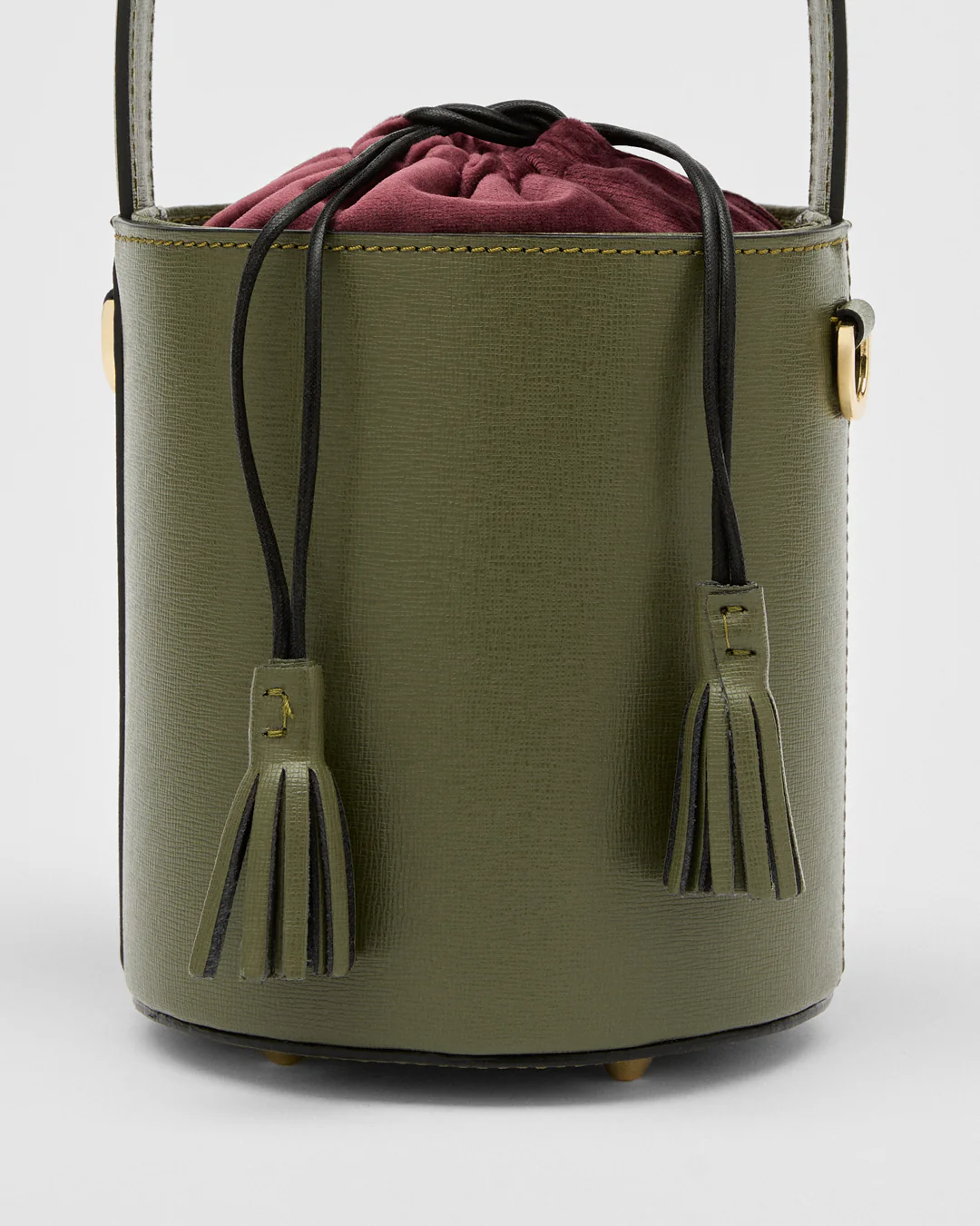Mini Catherine olive green | velvet burgundy closure - Image 2